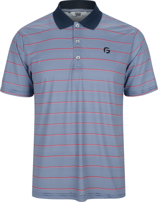 스위스 몽크로스 골프 남성 스트라이프 반팔 카라티셔츠