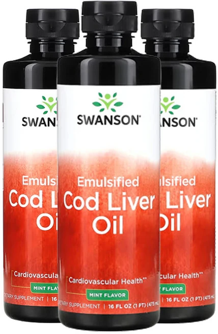 스완슨 유화 대구 간유 민트 473ml(16fl oz), 3개, 31회분 - 쿠팡