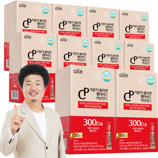 저분자 콜라겐 펩타이드 식약청인증 HACCP 비오틴 피쉬 어린 분말 알레 영양제, 60g, 10박스