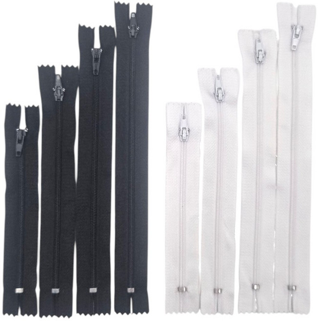 나일론 바지 지퍼 가방 청바지 파우치 지갑 diy 지퍼 부자재 자크, 10개, 블랙 15cm