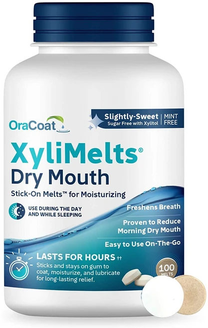 OraCoat XyliMelts Dry Mouth 오라코트 자일멜츠 드라이 마우스 슬라이트리 스위트 100개입, 1개 - 쿠팡