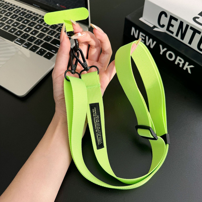 허니코코 데일리 와이드 핸드폰 크로스 스트랩(전 기종 호환 가능), 1개, 네온그린