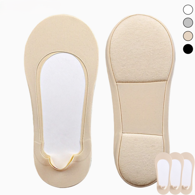 비와나 족저근막 양말 3켤레 SET 발바닥쿠션 덧신 유해물질시험통과 4컬러