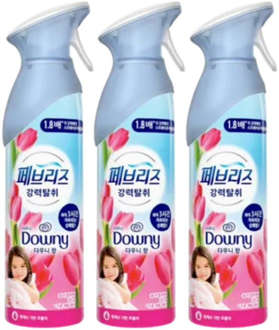 페브리즈 에어 공기탈취제 다우니향, 3개, 165ml