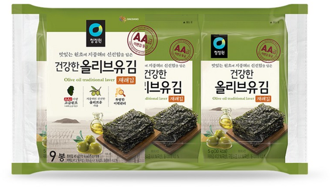 청정원 올리브유재래김, 45g, 2개
