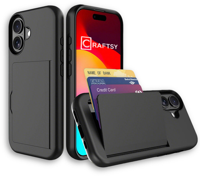 Craftsy 아이폰 12/13/14/15/16/17 시리즈 폰케이스 카드지갑 3장수납 케이스