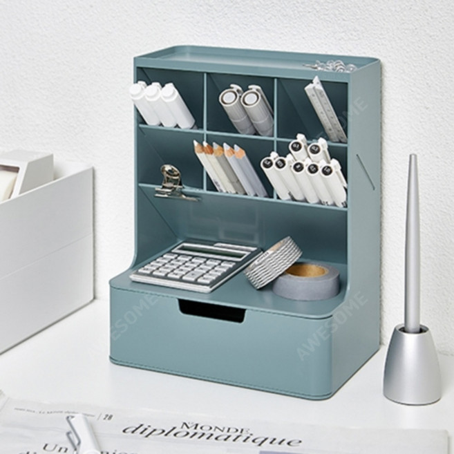 어썸만물상 시스맥스 하이브 데스크 오거나이저 데스크소품, 화이트, 화이트