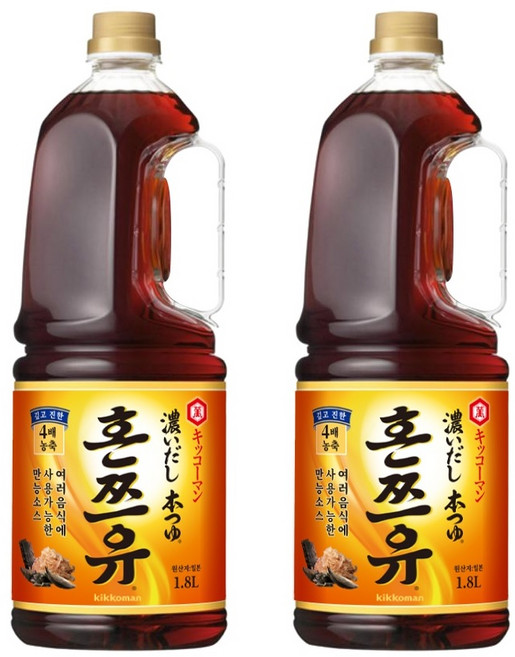 1+1 기꼬만 혼쯔유 우동 간장 일본 기꼬만 쯔유 소바 소스 1.8L x 2개, 1개, 3.6L