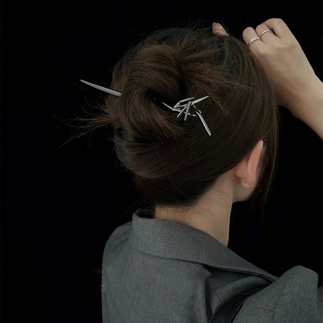 하이유니 트렌디 트리스타일 써지컬스틸 비녀 헤어핀
