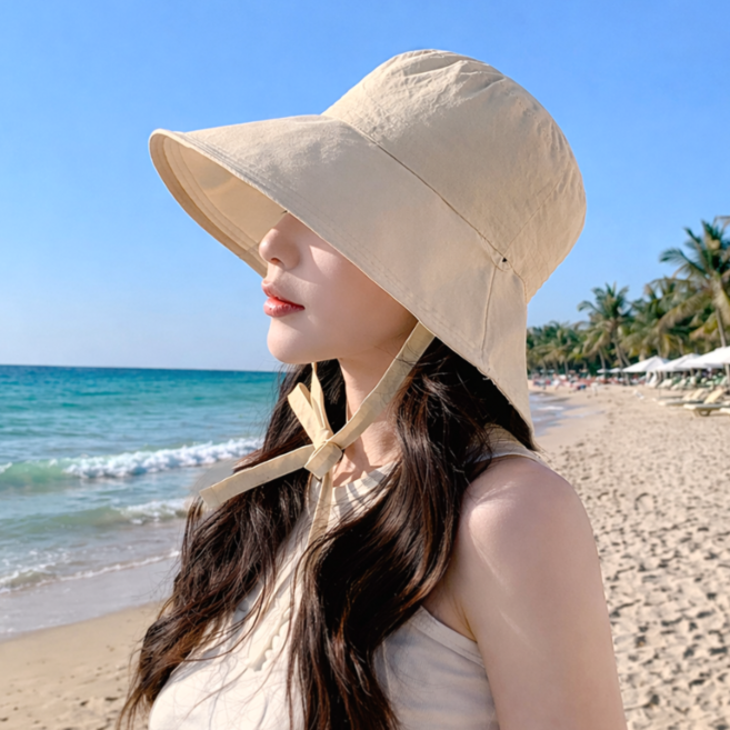 클로멜로 챙넓은 와이드 벙거지 모자 가벼운 여성 버킷햇