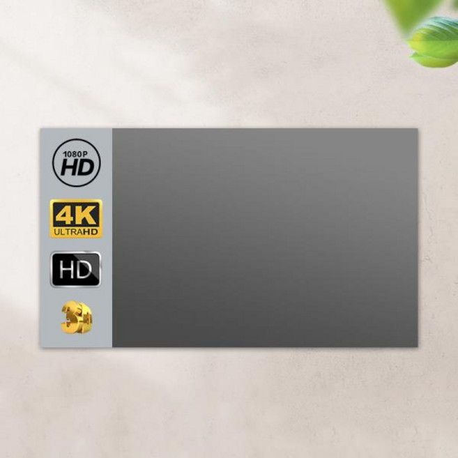 고화질 금속 소재 접이식 16:9 안티 라이트 커튼 간단한 가정용 프로젝터 휴대용 4K, 90 인치, 3) 90 인치, 1개