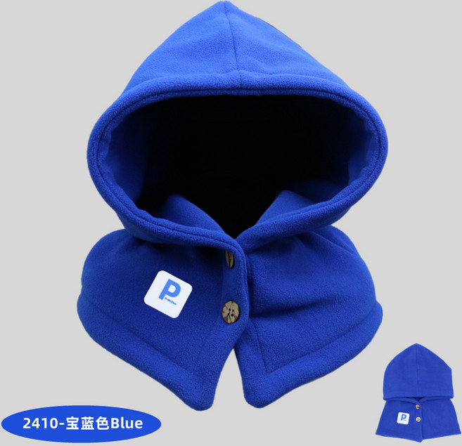 발라클라바 모자 남녀 겨울 보온 모자 목도리 일체형 머리 덮개 모자 커플 스타일 귀 보호 니트 모자, 프리 사이즈, 로고가 있는 로얄 블루