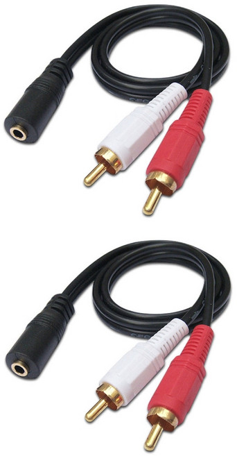 3.5mm ~ 2RCA 사운드 스테레오 케이블 3.5mm 여성 ~ 2RCA 남성 어댑터 사운드 케이블 Y 스플리터 스테레오 사운드 2RCA 케이블 AUX 코드, 1개