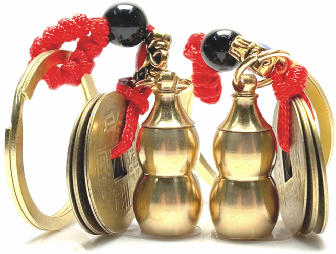 코레존 1+1 재물운 금전운 삼재 액막이 풍수엽전 운수대통 비휴 호리병 키링, 1개, 액막이 호리병 + 액막이 호리병