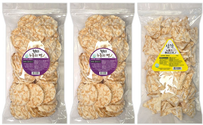 현미 누룽지 뻥 2개+삼각 누룽지 현미스낵 1개, 1세트, 520g