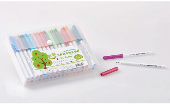 雄獅 三角細支彩色筆 12色 24色 36色, 1個, 雄獅三角細支彩色筆-36色