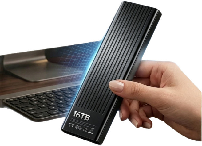 16tb 대용량 type-c 포터블 미니 ssd 휴대용 외장 SSD, 은색