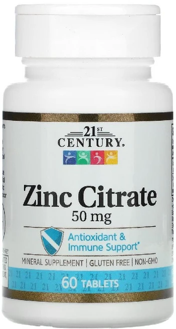 21세기센트리 시트르산 아연 50mg 60정, 1개 - 쿠팡