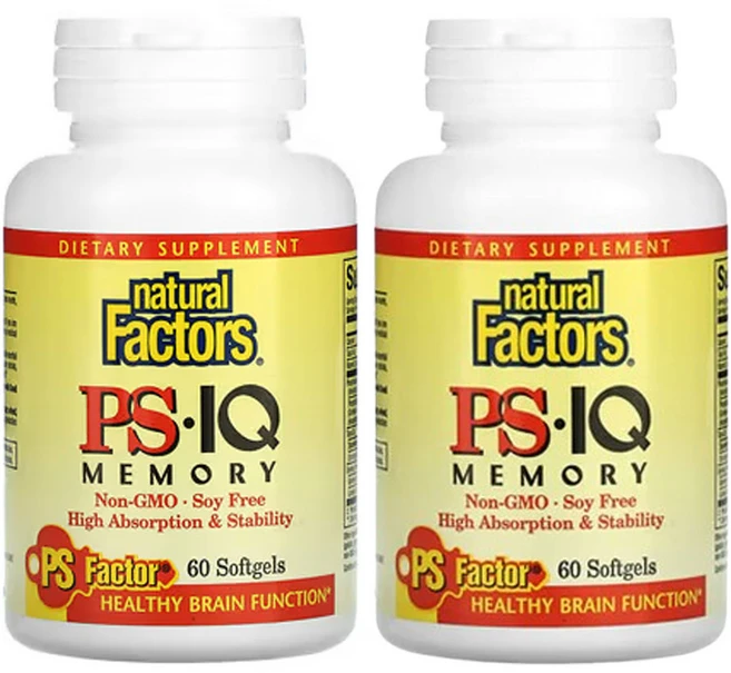 네츄럴팩터스 PS - IQ 메모리 60 소프트젤, 2개, 60정 - 쿠팡