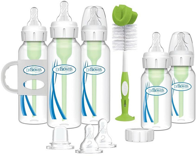 닥터브라운 옵션스 플러스 내로우넥 1단계 젖병 250ml 기프트 세트, Bottle-to-Sippy, Gray, 1개