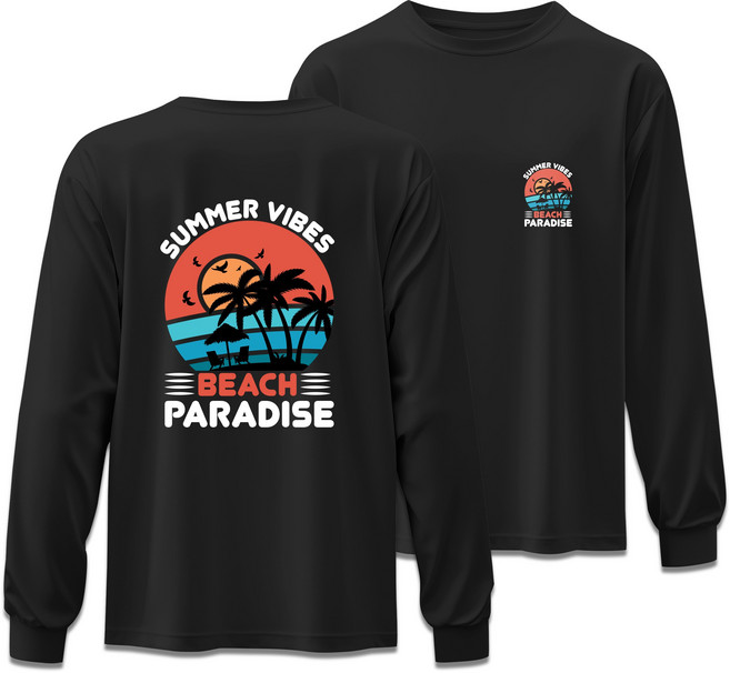 [오버핏 긴팔 래쉬가드] 썸머바이브 파라다이스