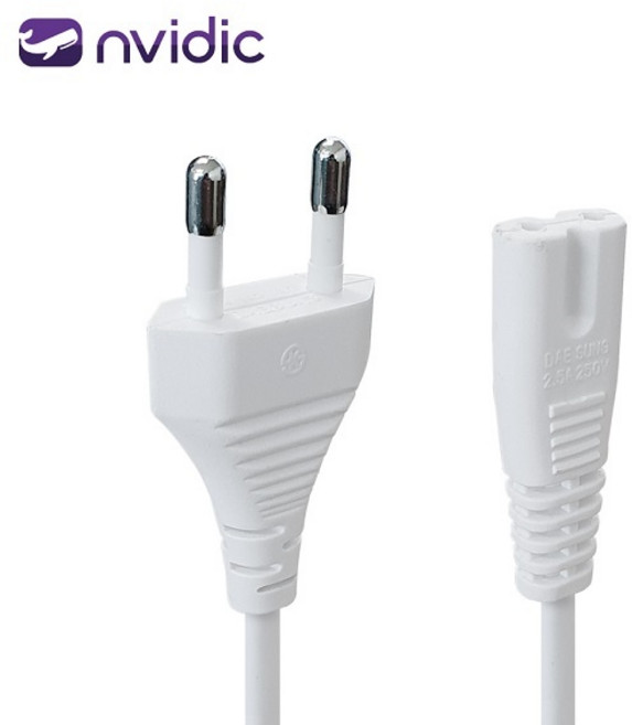 (nvidic) 엔비딕 국산 8자 ㅡ자형 전원 파워케이블 AC 250V 2.5A NV-8CODE-006W NV041 (화이트/벌크/0.6m), 1개