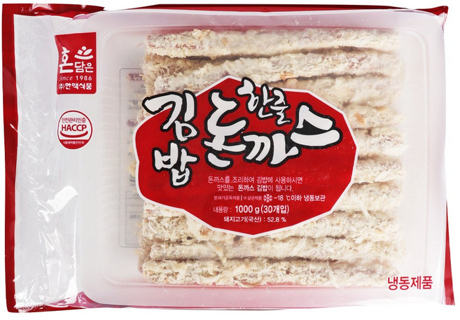 푸드올마켓_ 한맥 김밥용돈까스 1kg(30개입) /냉동, 1개, 1kg
