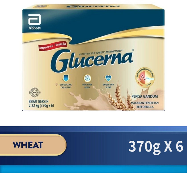 Glucerna 글루서나 당뇨환자 영양식 식사대용 곡물맛, 6개, 370g