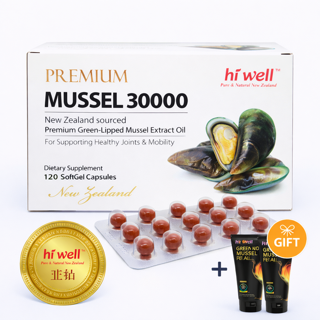 하이웰 초록입홍합오일 30000 120캡슐 초록홍합오일 마누카꿀 증정, 1개, 본품+사은품, 120정