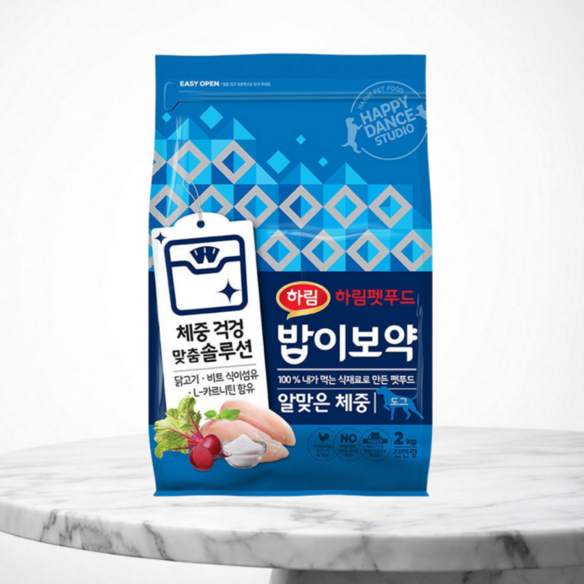 하림 밥이보약 DOG 알맞은 체중 2kg 전연령 강아지사료, 다이어트(체중유지), 1개