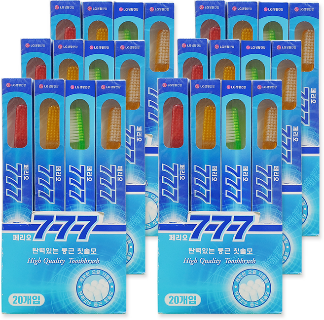 탄력있는 둥근 칫솔모 페리오 777 칫솔, 20개입, 6개