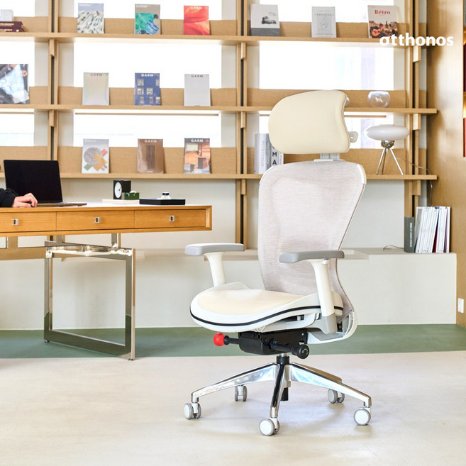 오토노스 컴퓨터 사무용 책상 의자 TX380 리닛플러스, A 기본중심봉, 화이트 바디+파스텔 그레이