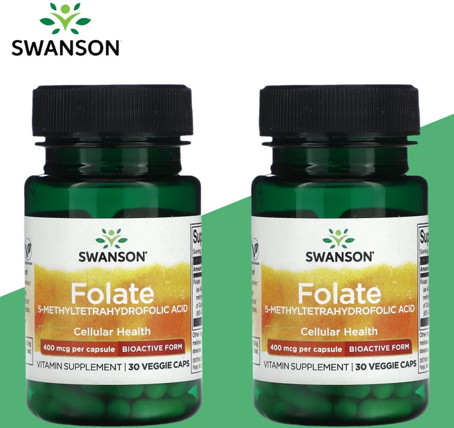 스완슨 엽산 폴레이트 5 메틸테트라히드로엽산 400mcg 30베지 캡슐 2개, 30캡슐 - 쿠팡