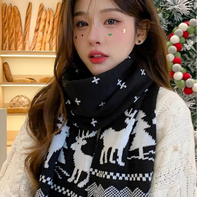 하른 버진울99 크리스마스 니트 목도리