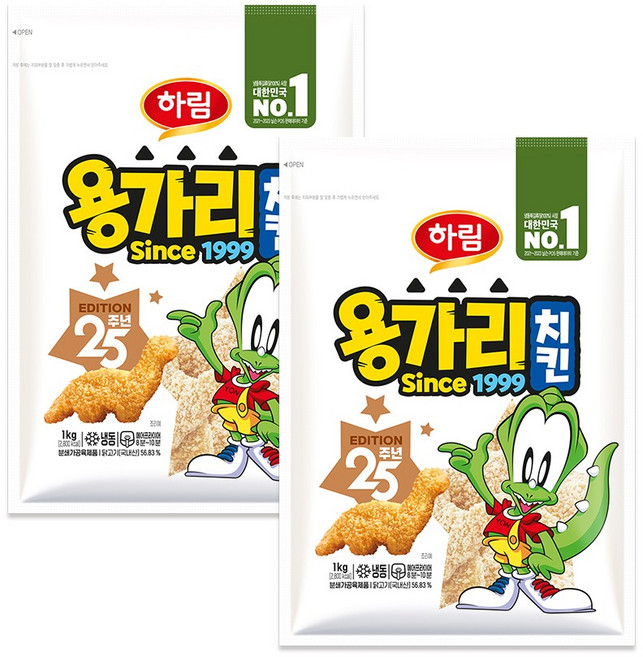 하림 용가리치킨 1kg, 2개