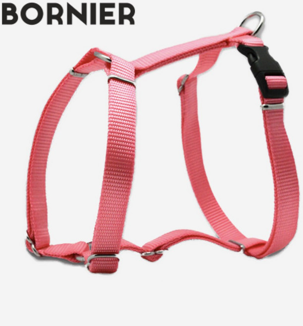BORNIER 入門款 BASIC 寵物 H 型單扣胸背帶, 粉紅,ＸＳ, 粉紅