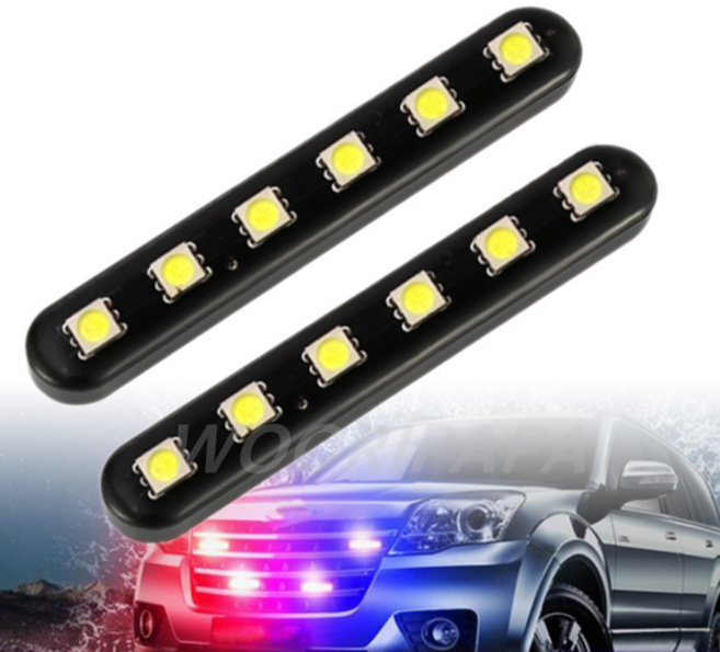 우리파파 오토바이 퀵보드 튜닝 LED라이트 파박이 싸이키 스트로브 5050 6LED, 화이트, 1개