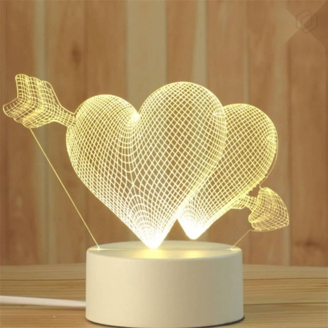 [루아르셀] 3D LED 무드등 하트 감성 인테리어 조명 침실조명