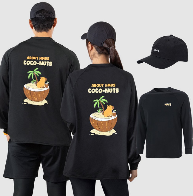 [SET] 아쿠아 워터 모자 + 루즈핏 래쉬가드 세트 빅사이즈 체형커버 비치웨어 물놀이 수영복 상의