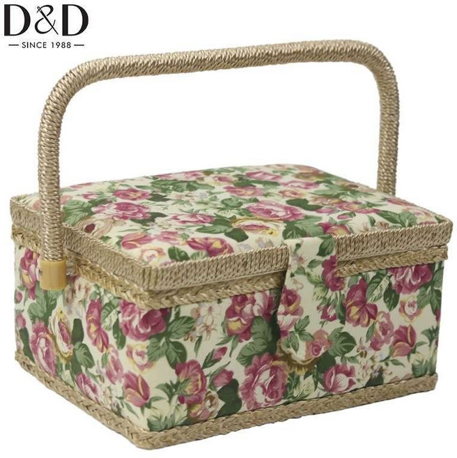 BYQWD반짇고리함 바느질 보관함 바느질함 반짓고리 정리함BYQWD, 목회 장미(C), 1개