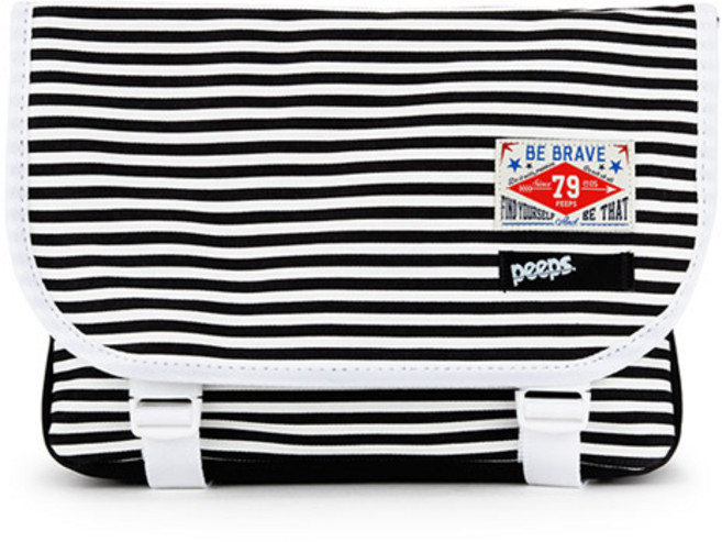 핍스 PEEPS E2 mini messenger bag(stripe_black) 메신저백