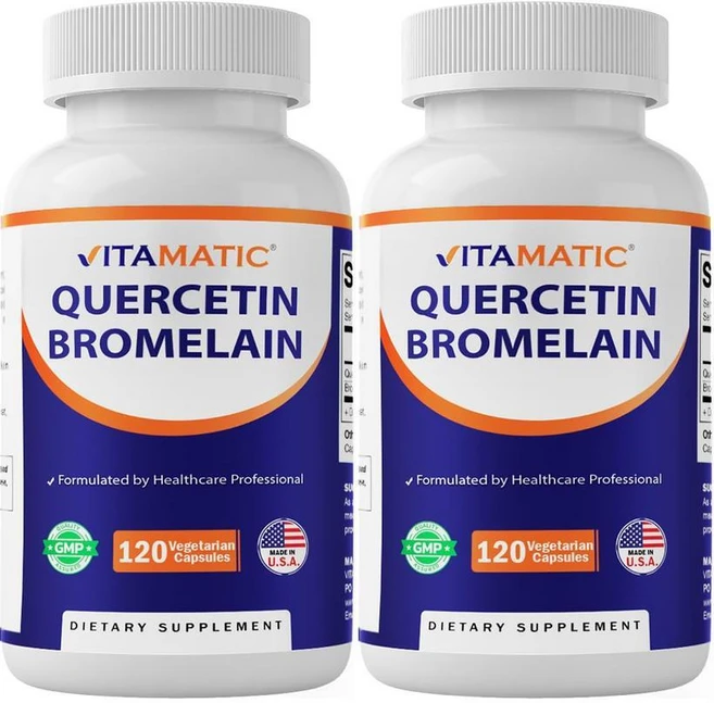비타매틱 브로멜라인 케르세틴 채식 캡슐 120개 2팩, 1개, 120정 - 쿠팡