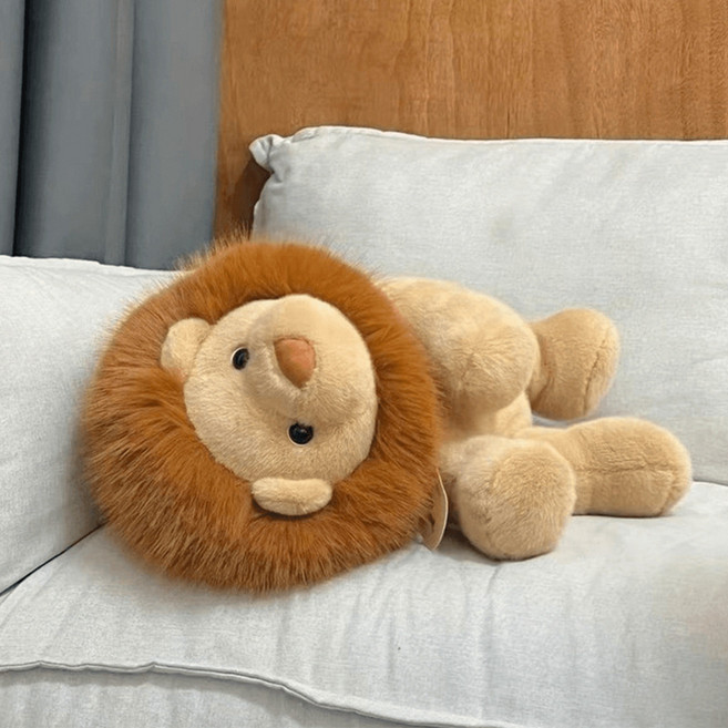 可愛呆萌獅子毛絨玩具, 美式獅子, 1個, 35cm