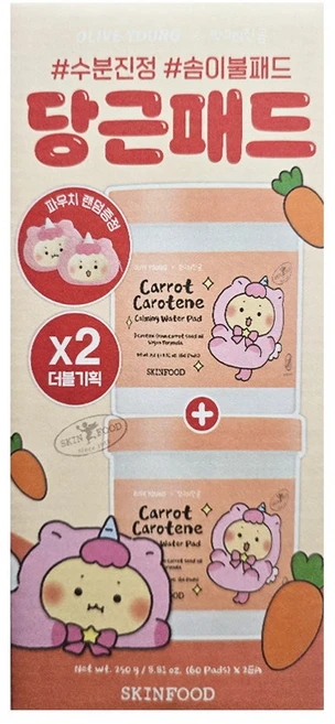 스킨푸드 캐롯 카로틴 카밍 워터 패드 250g, 60매입, 2개 - 쿠팡