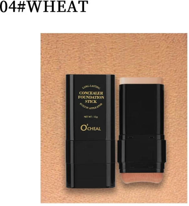O'cheal 투 인 원 컨실러 파운데이션 스틱 페이셜 매트 방수 브론저 컨투어링 페이스 커버리지 모이스춰 라, 01 15-20g, 04 Spong 04 Wheat