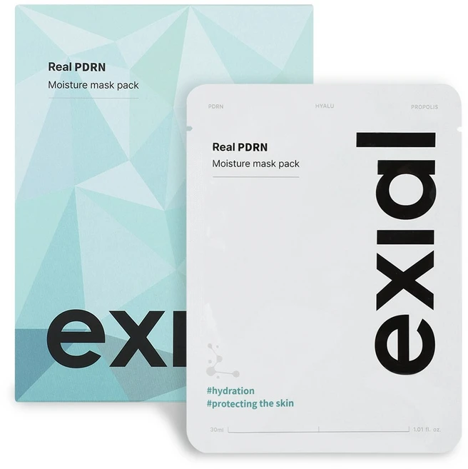 [엑시얼] 프리미엄 PDRN 마스크팩 5매입 / 연어DNA 히알루론산 프로폴리스 마데카소사이드 시트팩 / 수분 진정 탄력 보습 케어 엑시얼팩, 1개, 5개입 - 쿠팡