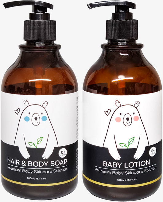 나투라비타 아기 로션 500ml+샴푸앤바스 500ml 장미꽃수 저자극 신생아 키즈 유아로션 바디워시 샴푸, 1개, 500ml