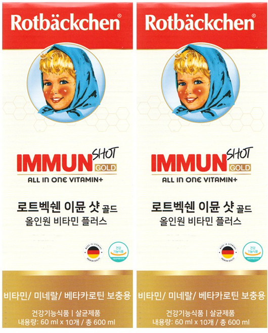 [정품] 로트벡쉔 이뮨 샷 골드 올인원 비타민 플러스 1box(10병), 600ml, 2박스