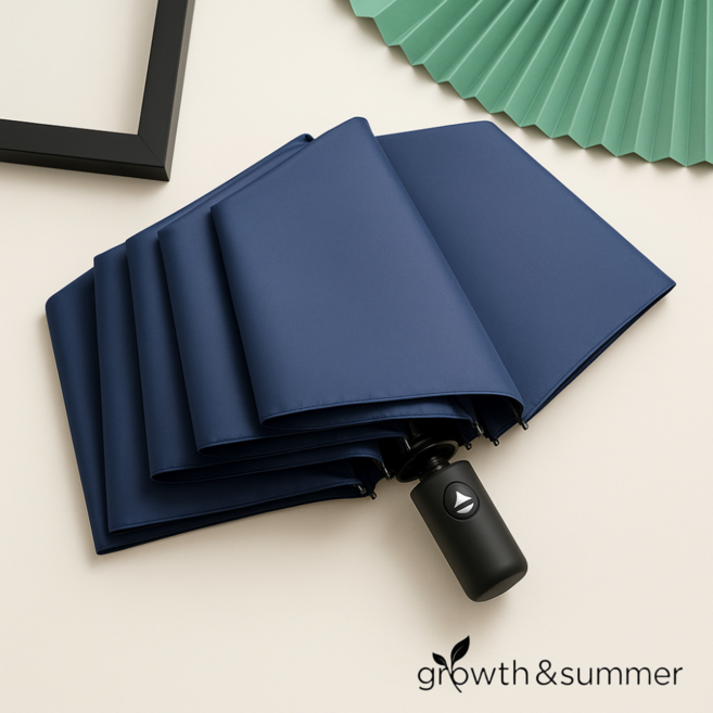 그로스앤썸머 튼튼한 UV 자외선 완벽 차단 3단 접이식 원터치 경량 자동 우산 겸용 양산