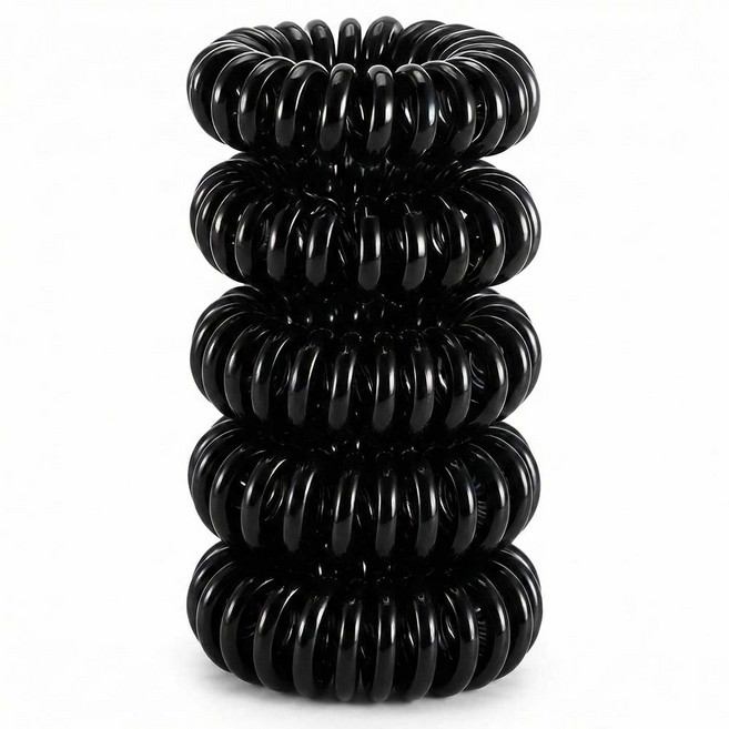 전화선 머리끈 자국 안남는 매듭 없는 스프링 머리 고무줄 5개입